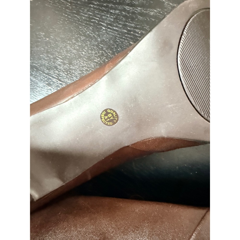 Worthington Womens Brown Leather Peep Toe Platform Pumps High Heels Size 7.5 - Picture 10 of 10